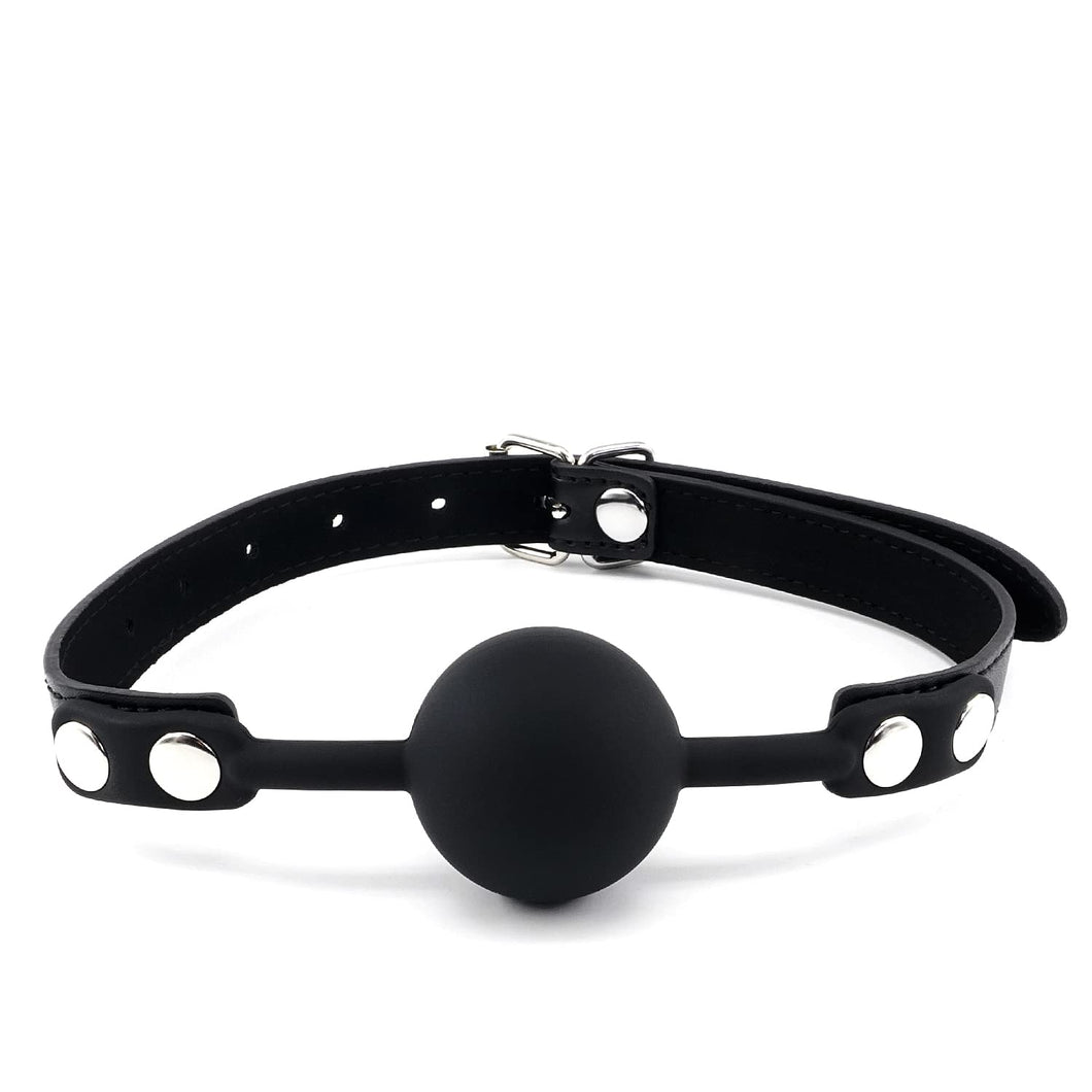 Bondage Toys Open Mouth Silicone Ball Gag for Sex, BDSM Bondage Restraints Sex Gag Muzzles (Black-2)