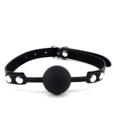 Bondage Toys Open Mouth Silicone Ball Gag for Sex, BDSM Bondage Restraints Sex Gag Muzzles (Black-2)
