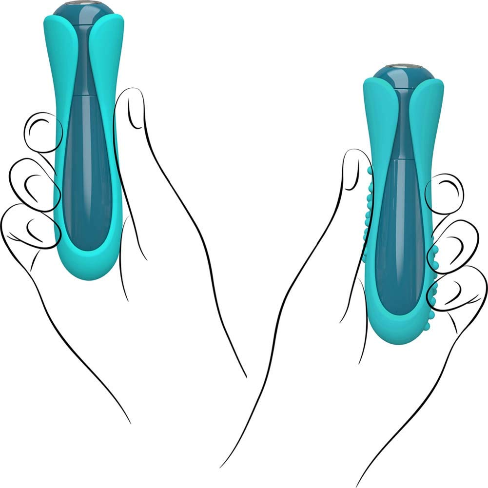 Key By Jopen Io Waterproof Mini Massager W/2 Interchangeable Silicone Sleeves - Blue