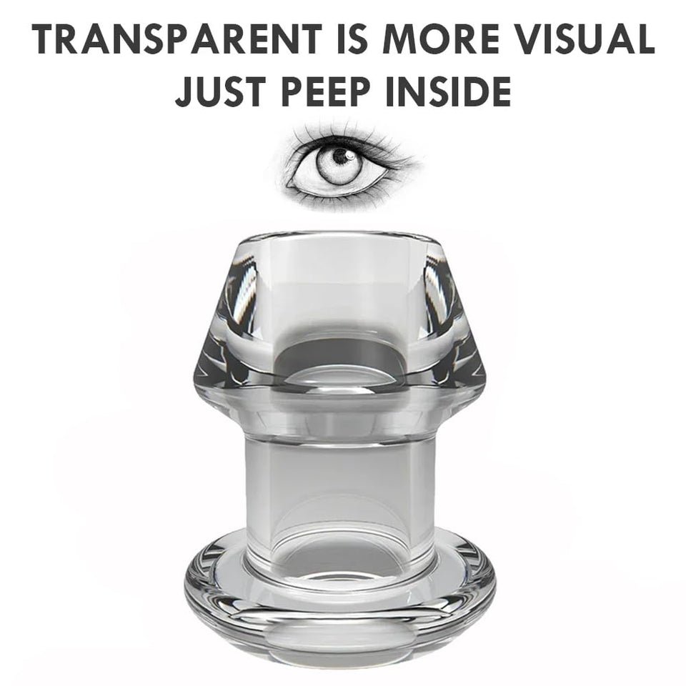 Transparent Hollow Anal Plug Enema Butt Plug Anal Peeking Vagina Anus Dilator for Adult Anal Sex Toys Universal for Gay Couples