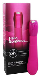 Jopen Jopen Key Ceres G Spot Silicone Vibrator Waterproof 5.5 Inch, Raspberry Pink