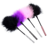 SM Adult Sexy Feather Teasing Toys Male and Female Role Play Tickling Romantic Sex Adult Toy with Diamond Handle(Pink)