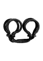 Japanese Silk Love Rope Wrist Cuffs, Black