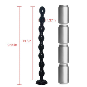 19.25 Inches Super Long Anal Beads Butt Plugs with 8 Thick Anal Balls Ultra Soft Anal Chain Anal Sex Toys with Strong Suction Cu