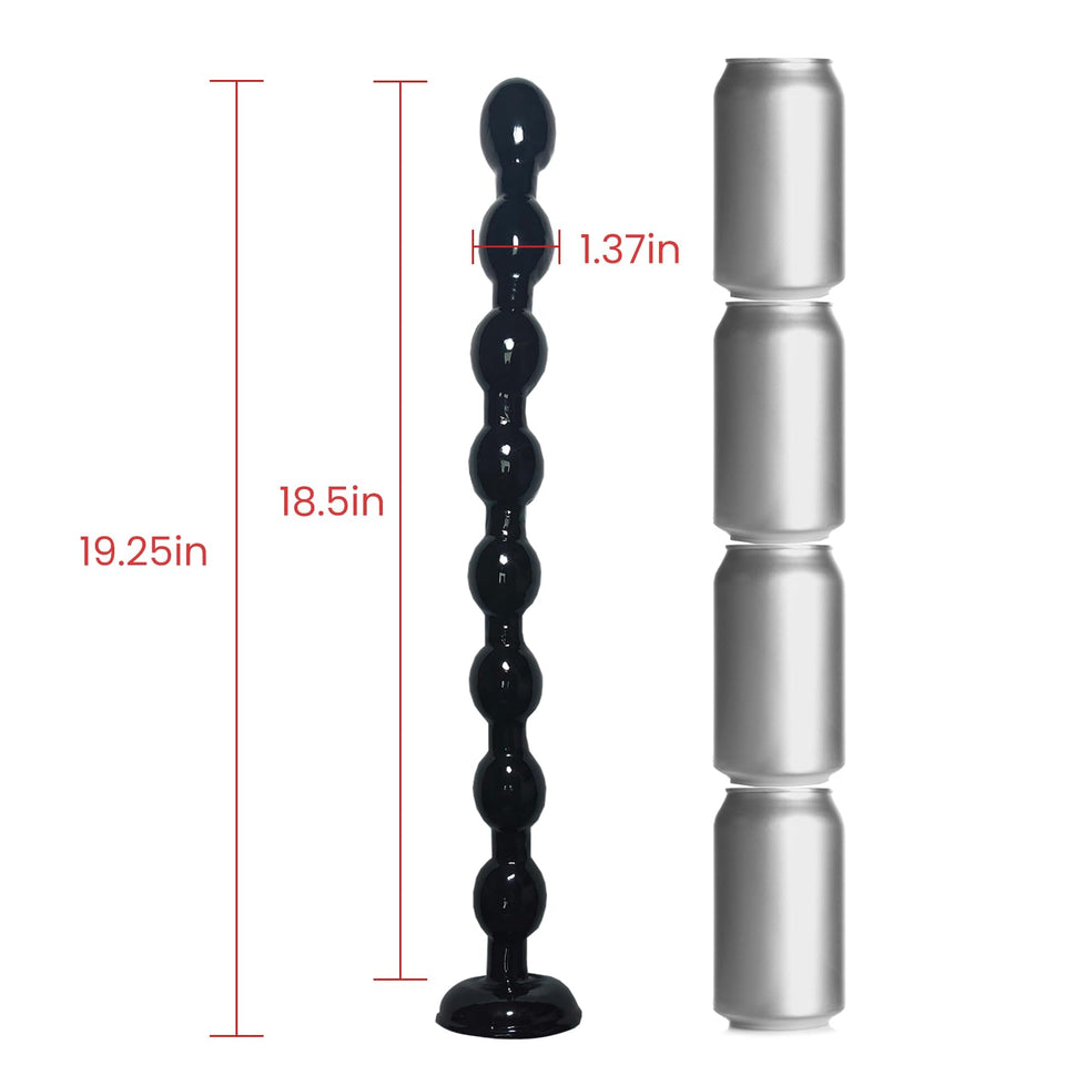 19.25 Inches Super Long Anal Beads Butt Plugs with 8 Thick Anal Balls Ultra Soft Anal Chain Anal Sex Toys with Strong Suction Cu