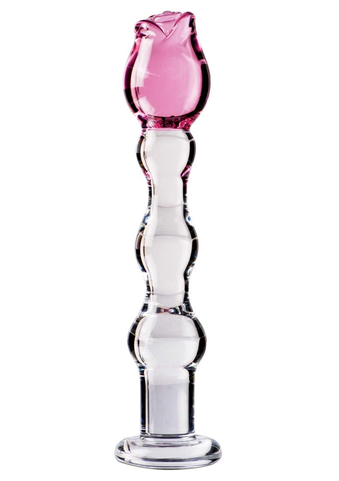 Icicles No. 12- Glass Dong W/Flwr On Top