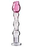 Icicles No. 12- Glass Dong W/Flwr On Top
