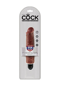 King Cock 7In Vibrating Stiffy Brown