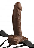 Fetish Fantasy 8 In Hollow Rechargeable Strap-On Remote Brown