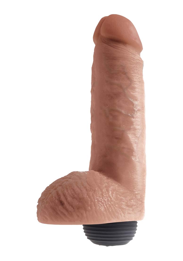 King Cock 8 Squirting Cock with Balls -Tan