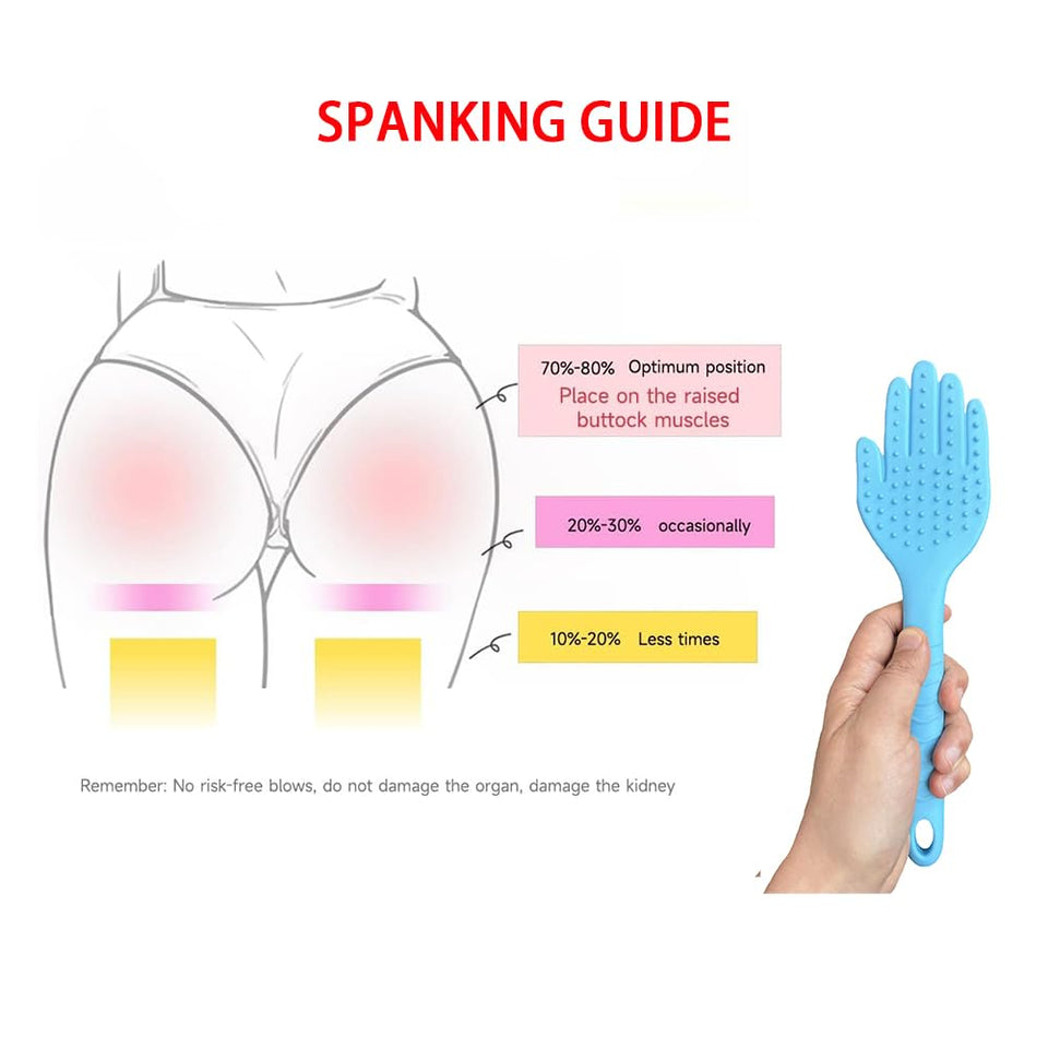 Spanking Paddle for Sex Adult Play,Rubber Palm Shaped Slapper Sex Paddle,Bumps Flexible Flirt Toy for SM Bondage Game,Lightweigh