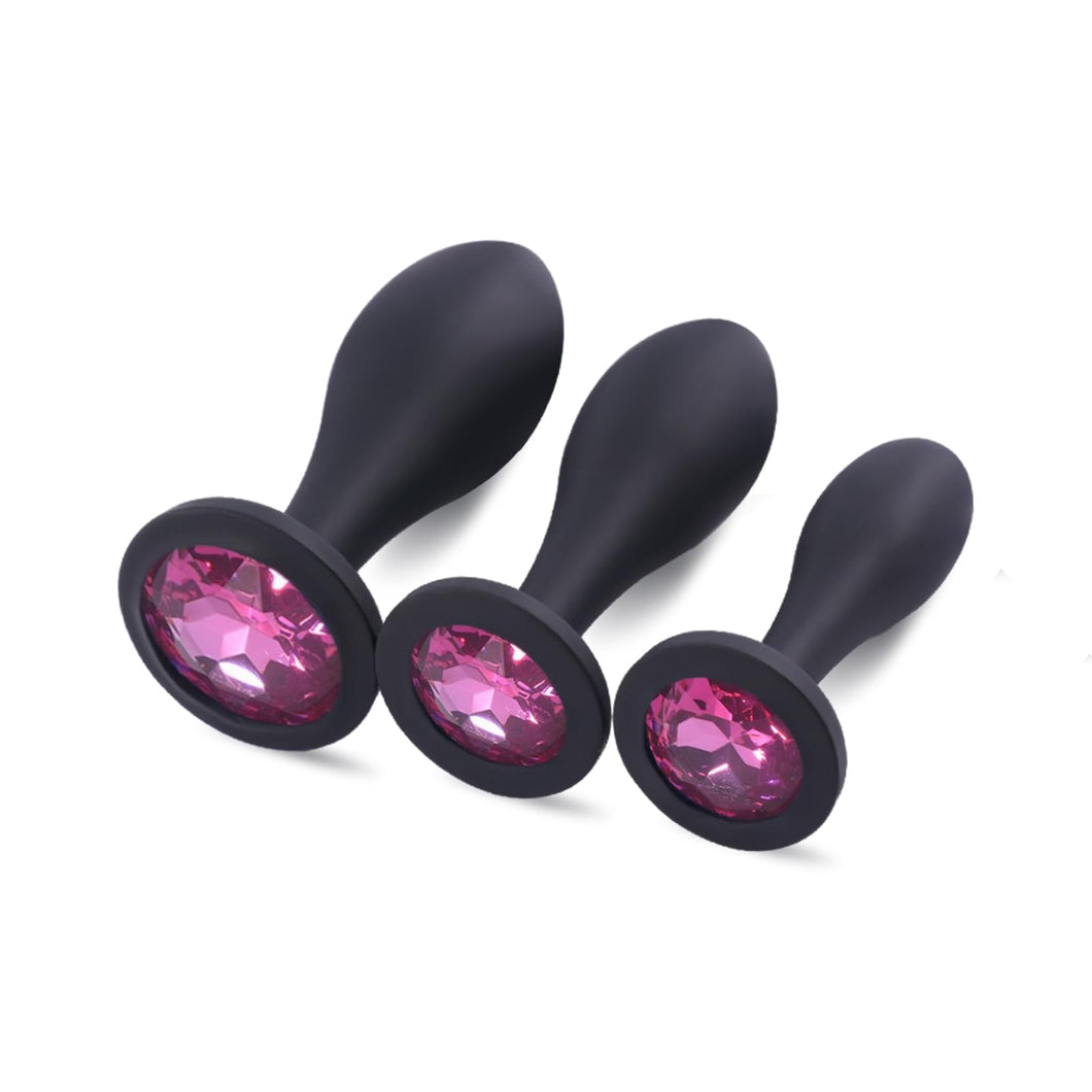 Anal Plug Adult Sex Toy,3pcs Jeweled Anal Toys Anal Training Kit Adult Sex Toys Games Butt Plug,Personal Anal Plug Sex Toy for A