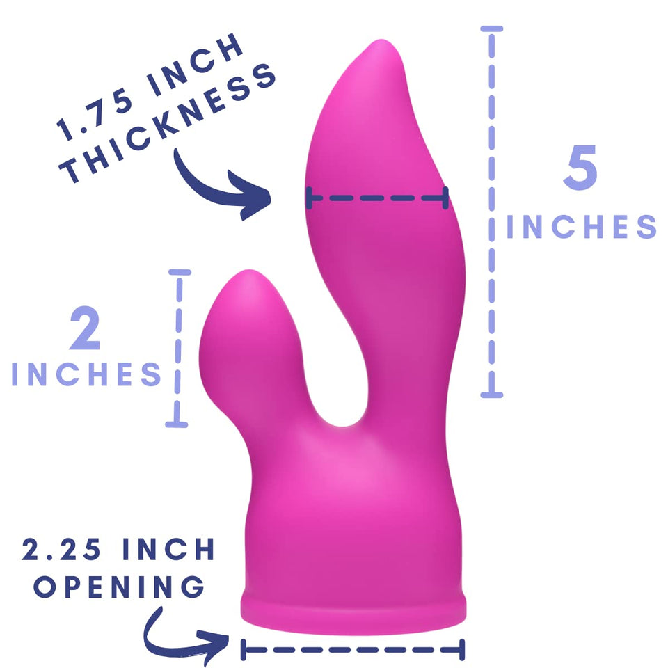Wand Essentials Euphoria G-Spot And Clit Stimulating Silicone Wand Massager Attachment, Pink (Ad444)
