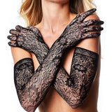 Allover Lace Opera Glove Black