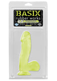 Basix 6.5'' Dong With Suction Cup, Glow In The Dark