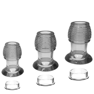 3 Piece Threaded Anal Plug for Women Adult Sex Toy for Couples Hollow Anal Toy with Lid Anal Stimulator for Women and Men Transp