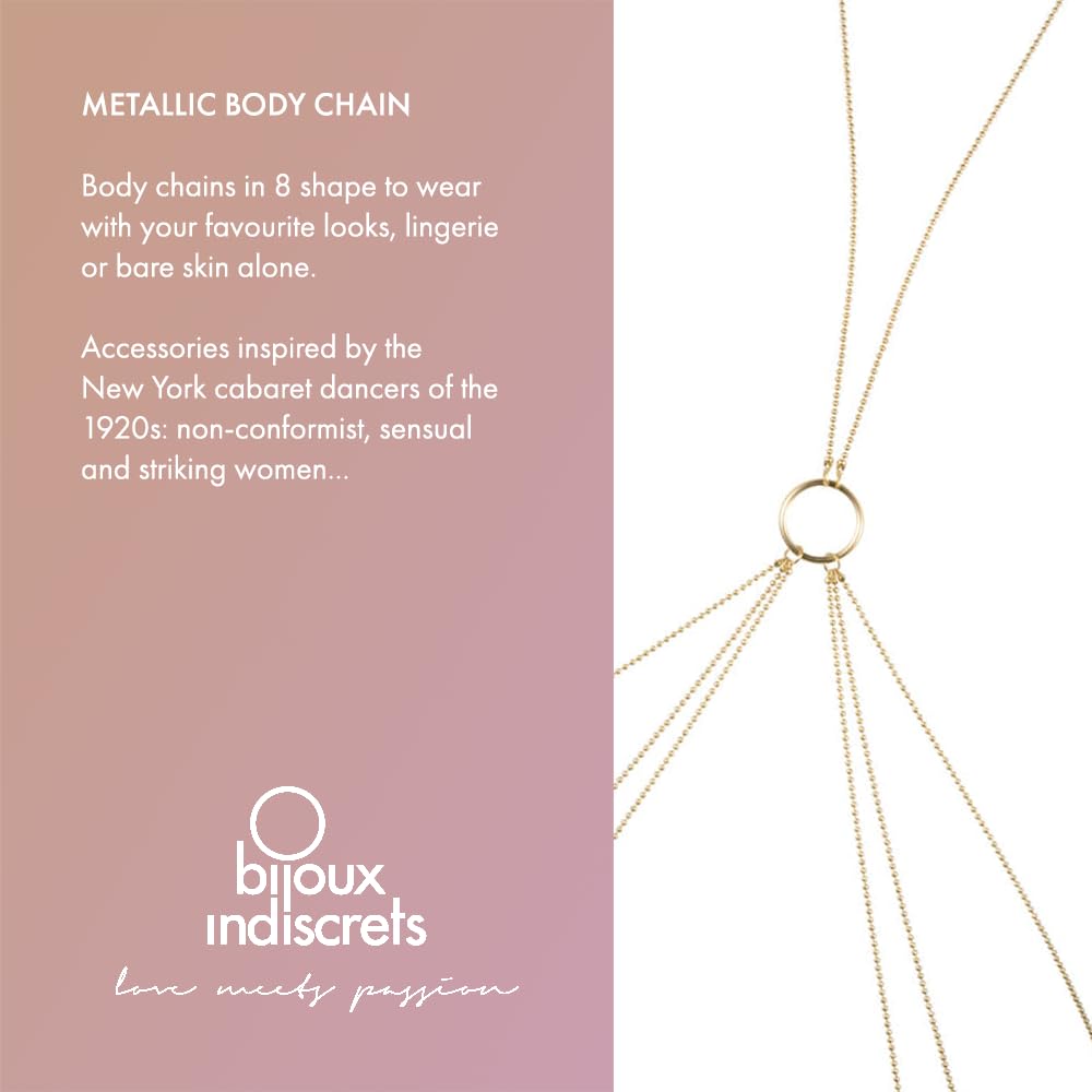 Bijoux Indiscrets BODY CHAIN 8 - Crossover Belly Waist Chain for Women - Shinning Crystal & Durable - Classic body chains for wo