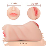 3 in 1 Pocket Pussy Male Masturbators with Lifelike Face, Sex Doll with Realistic Textured Mouth Vagina and Tight Anus, Masturba