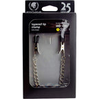 Spartacus Endurance Broad Tip Nipple Clamps With Link Chain, Silver