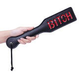 VENESUN Bitch Spanking Paddle for Adults, 12.8inch Faux Leather BDSM Paddle for Sex Play, Black