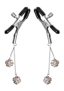 Xr Brands Ornament Adjustable Nipple Clamps with Jewel Accents