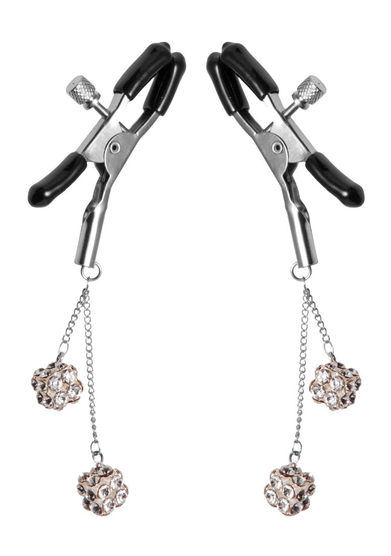 Xr Brands Ornament Adjustable Nipple Clamps with Jewel Accents