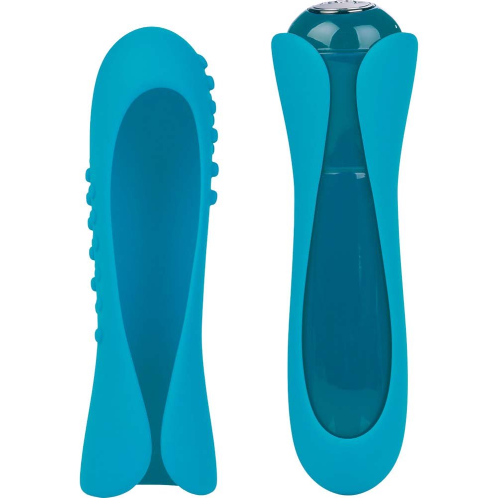 Key By Jopen Io Waterproof Mini Massager W/2 Interchangeable Silicone Sleeves - Blue