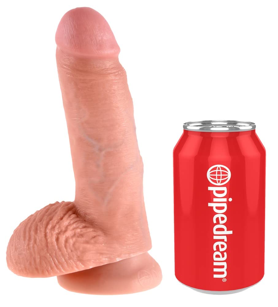 Pipedream King Cock with Balls, Flesh, 7 Inch