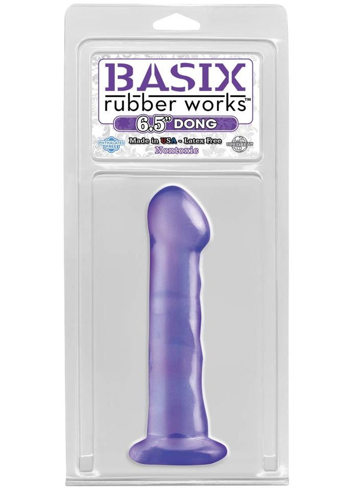 Basix Rubber Works 6.5-Inch Suction Cup Dong, Purple