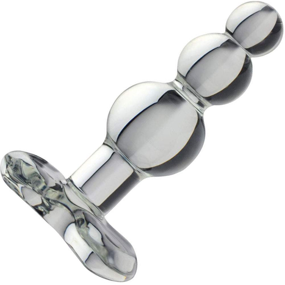 Blown Beaded Anal Plug, Clear