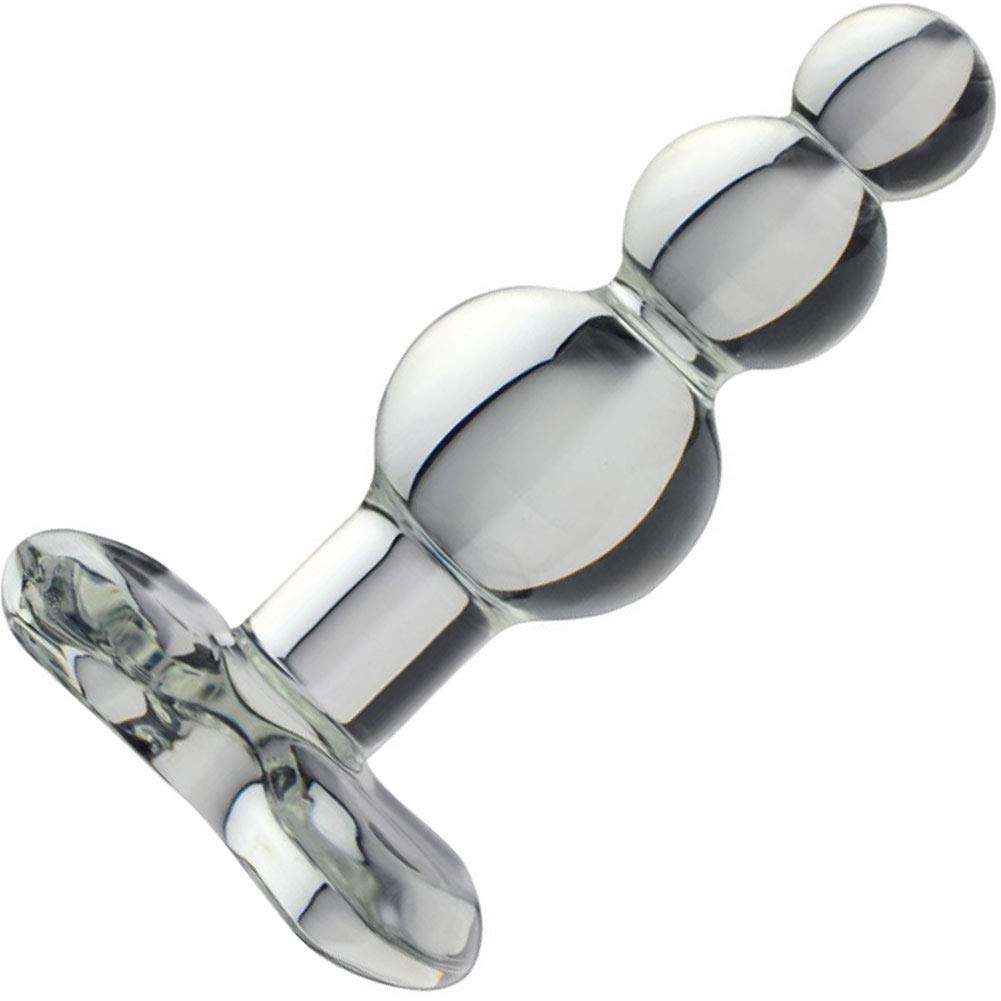 Blown Beaded Anal Plug, Clear