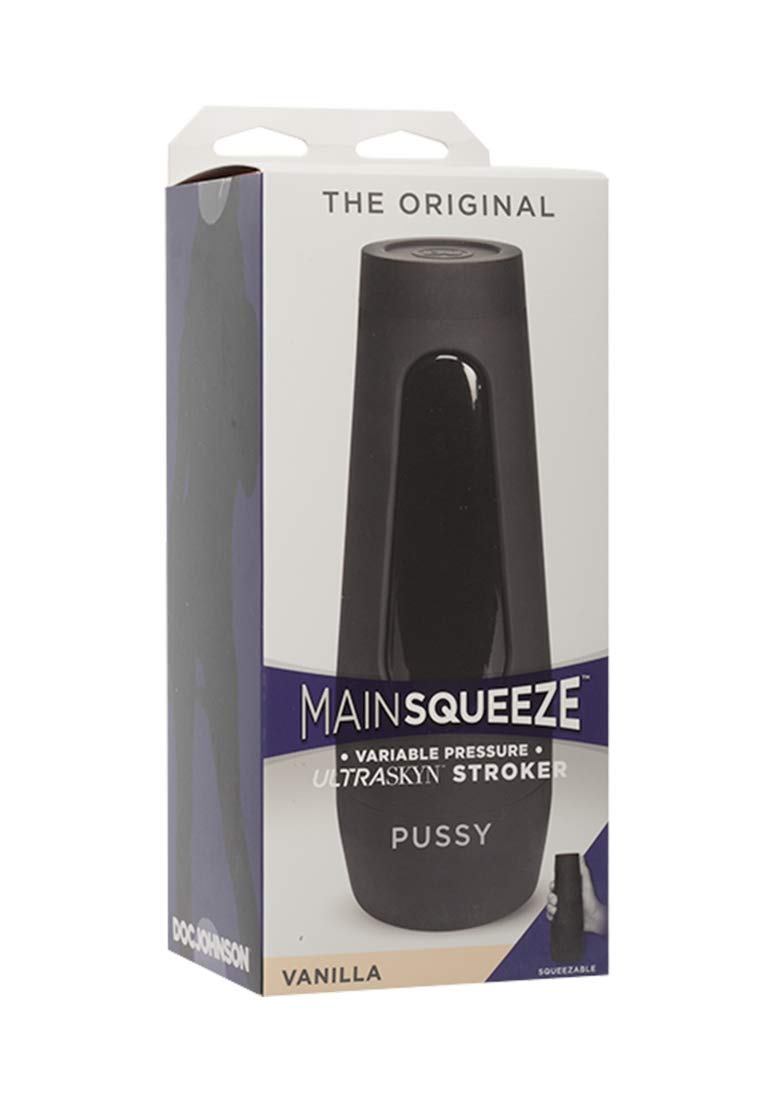 Doc Johnson Main Squeeze - The Original Pussy - Squeeze Plate For Precise Pressure - Twist End Cap To Control Suction - Discreet