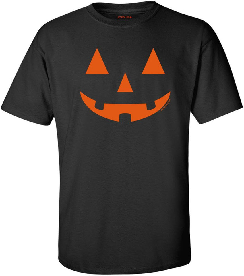 Joe s USA Jack O  Lantern Pumpkin Halloween Costume T-Shirt-L-Black