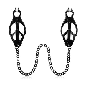 Nipple Clamps with Chain Necklace Non Piercing BDSM Bondage Restrain Leather Collar Nipple Clamps Sex Pleasure Women Adjustable