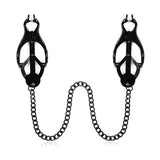Nipple Clamps with Chain Necklace Non Piercing BDSM Bondage Restrain Leather Collar Nipple Clamps Sex Pleasure Women Adjustable