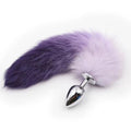 OOIIXX Anal Plug with Sexy Tail for Cosplay, Adult Sex Toys of Stainless Steel Anal Plug (Purple, Large)