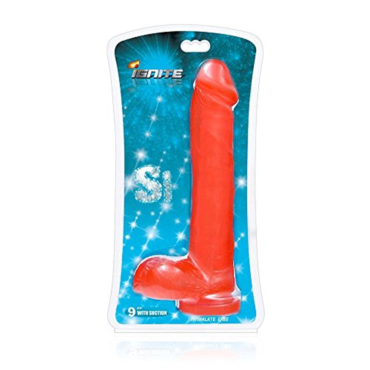 Ignite Cock With Balls And Suction Cup Dildo, Red, 9 Inch