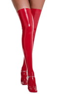 Women Leather Stockings Clubwear Thigh High Hosiery Shinny Metallic Stockings for Cosplay Party
