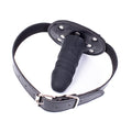 SM Realistic Penis Gag Sex Bondage Mouth Gag with Adjustable Leather Strap for Couple Restraint Set (Length: 10cm, Silver)