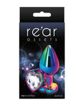 Rear Assets Anal Butt Plug - Multicolor - Small - Heart-Shaped (Clear Jewel)
