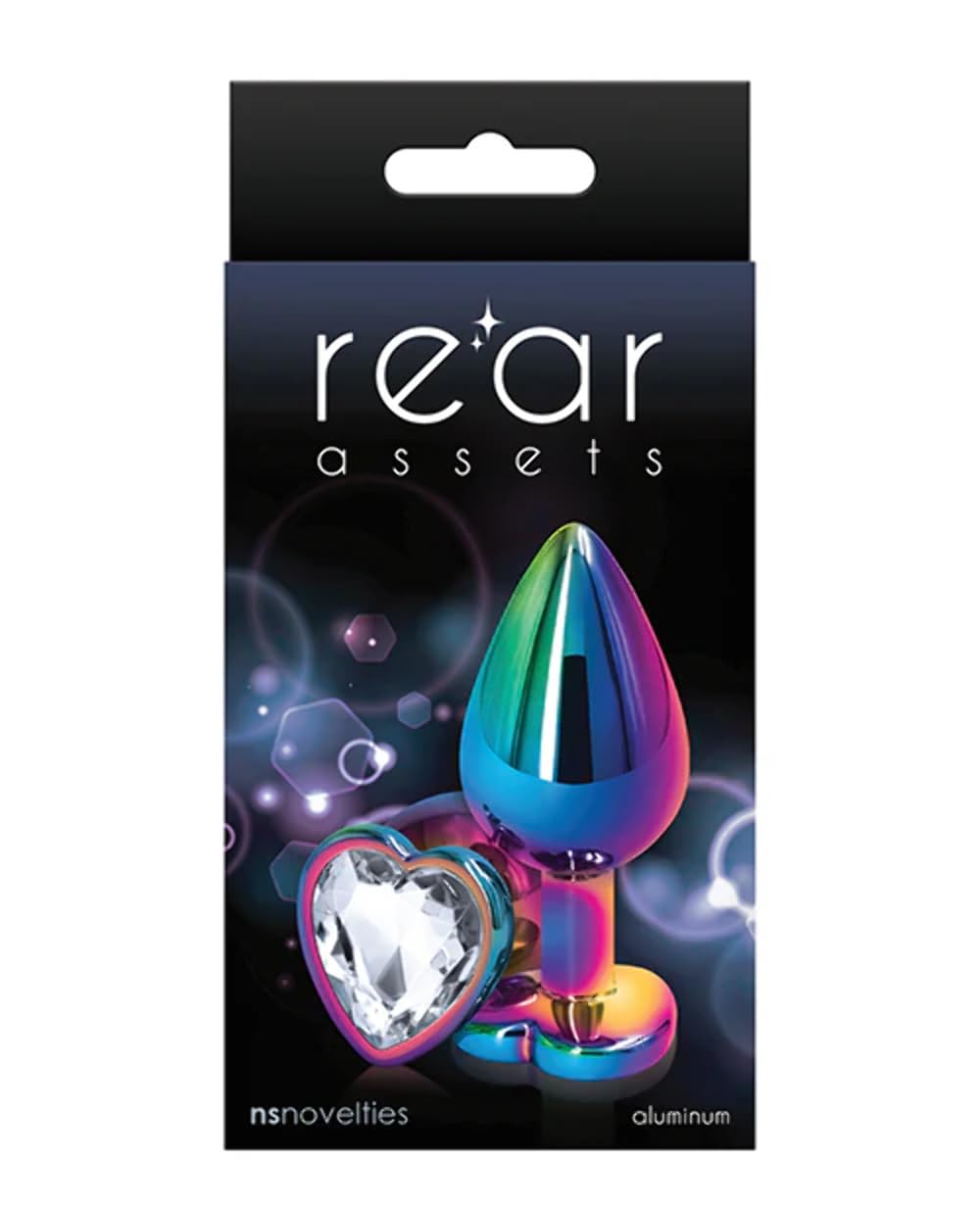 Rear Assets Anal Butt Plug - Multicolor - Medium - Heart-Shaped (Clear Jewel)