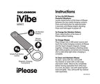 Doc Johnson Ivibe Select - Iplease - Powerful 20 Function Vibrator With Silicone Grip Ring - Quiet Motor, Small Size, Waterproof, Usb Rechargeable - Purple/White