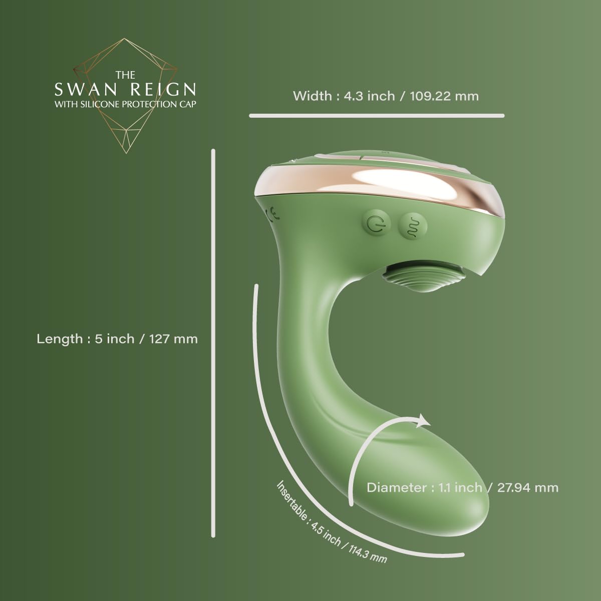Swan Reign Dual Stimulator Green