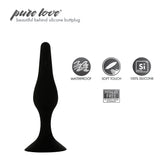 Pure Love Silicone Anal Butt Plug 4.5'', Adult Sex Toy, Classic Sex Toy, Black