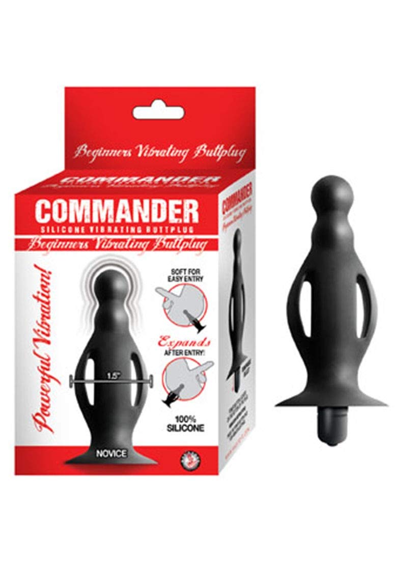 Commander Beginners Vibrating Butt Plug in Black