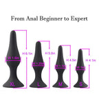 Butt Plugs Trainer Silicone Anal Plugs Beginners Starter Set For Women And Men Soft Silicone Plugs Toys Trainer 4 Piece Set (Black)