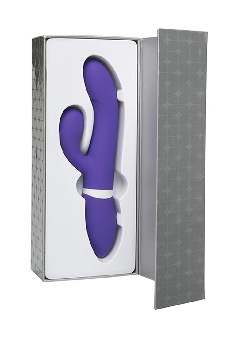 Doc Johnson Ivibe Select - Icome - Luxurious Premium Silicone Rabbit-Style Vibrator - Rolling Clit Stimulator Feels Like A Flicking Tounge - 7 Powerful Vibration Patterns - Usb Rechargeable - Purple