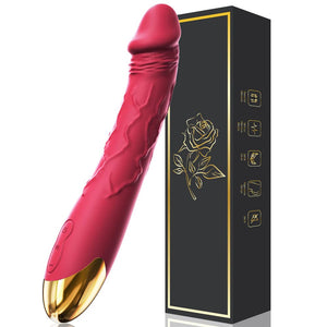 7.6 Inch Realistic Dildo Vibrator for Women,10 Powerful Vibration Modes for Clitoral and G-spot Stimulation, Waterproof Rose Adu