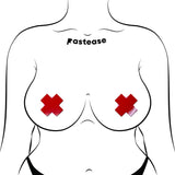 Pastease Petite Plus X Faux Latex Red Crosses