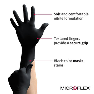 Microflex Bd1004Npf Examination Gloves Black Dragon Zero Powderfree Nitrile  100 Pack
